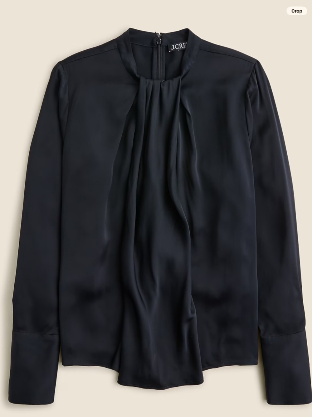 J Crew Satin Drape Top Black Size 4